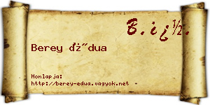 Berey Édua névjegykártya